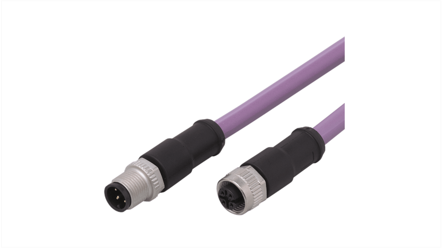ifm electronic Straight Male 1 way M12 to Straight Female 1 way M12 Actuator/Sensor Cable, 2m