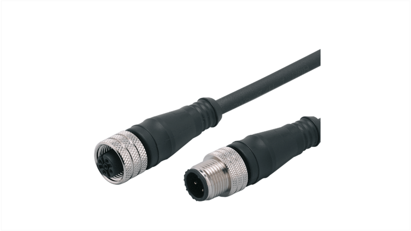 ifm electronic Straight Male 1 way M12 to Straight Female 1 way M12 Actuator/Sensor Cable, 10m