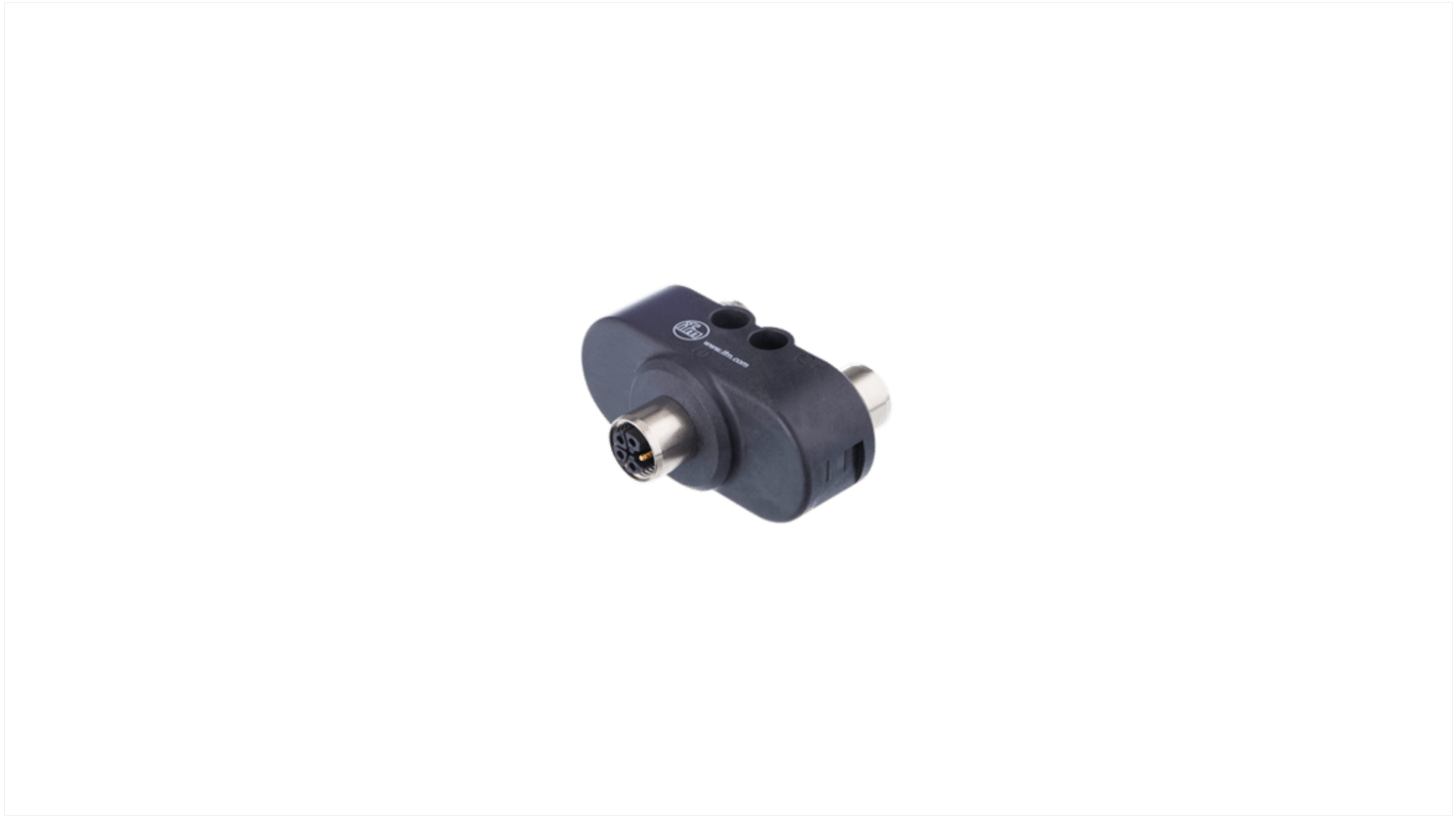 ifm electronic Side Entry, Top Entry 1 Pole M12 Plug to 2 Pole M12 Socket Adapter