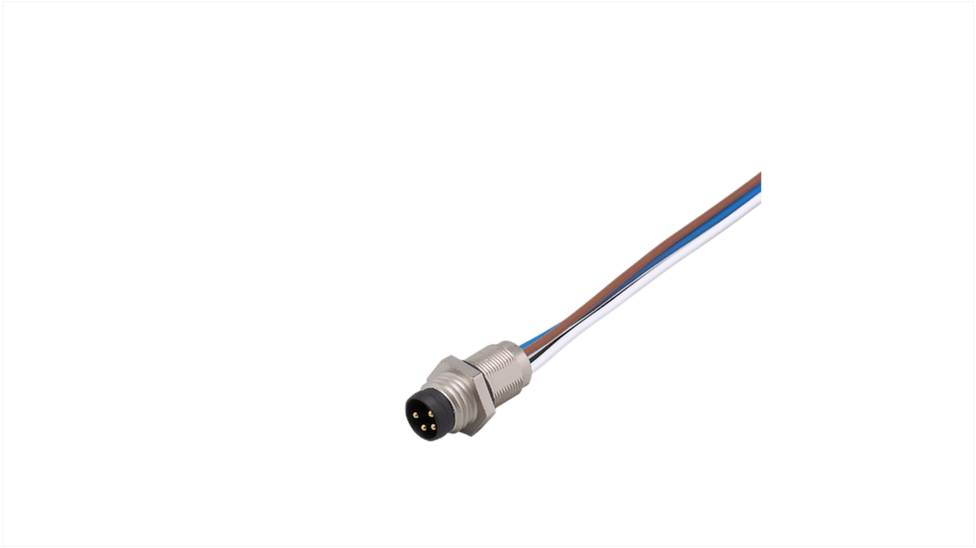 ifm electronic 4芯传感器执行器电缆, 500mm长, M8直向公插转无终端接头, 0.25mm²CSA, 聚氯乙烯 PVC, E Series系列