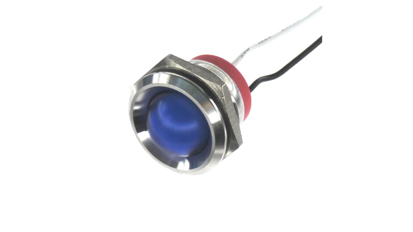 Panel LED 24V, niebieska 22mm LED Wyprowadzenia CML Innovative Technologies