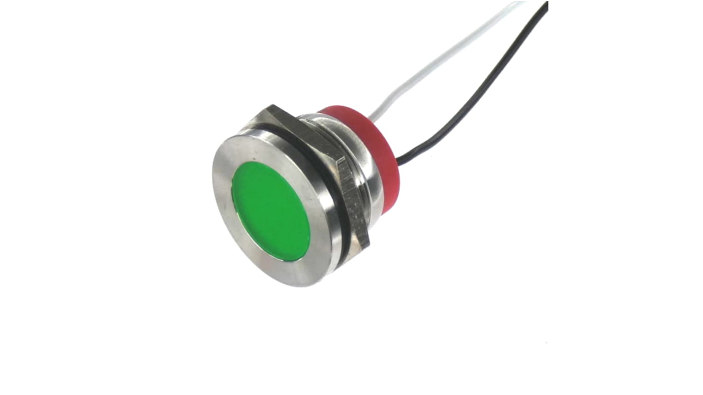 LED a pannello CML Innovative Technologies Verde  a LED, 12V, IP67, foro da 22mm
