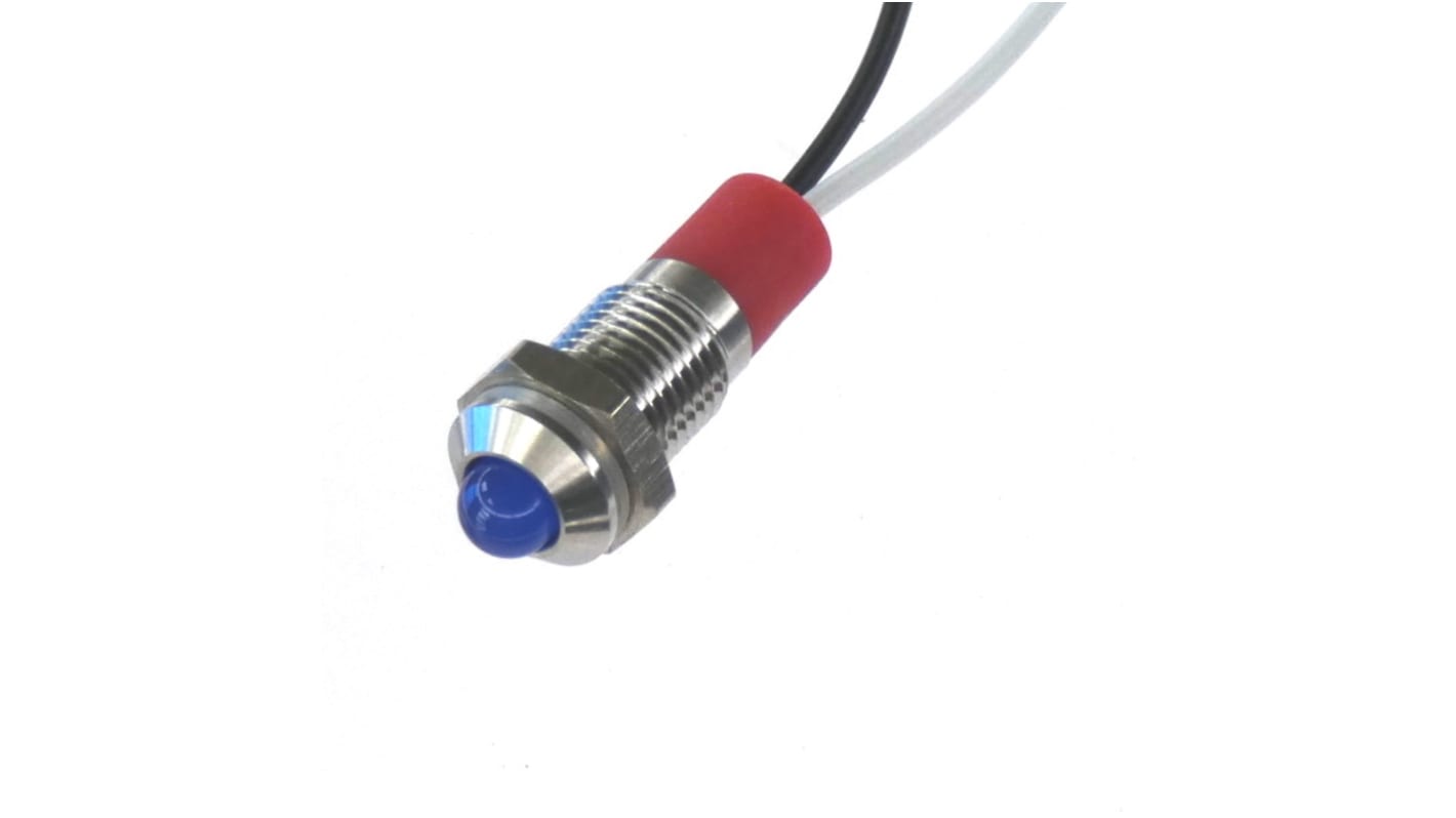 CML Innovative Technologies 蓝色LED面板LED, 110V, Φ8mm安装孔, 引线端接, IP67, PL08SL系列