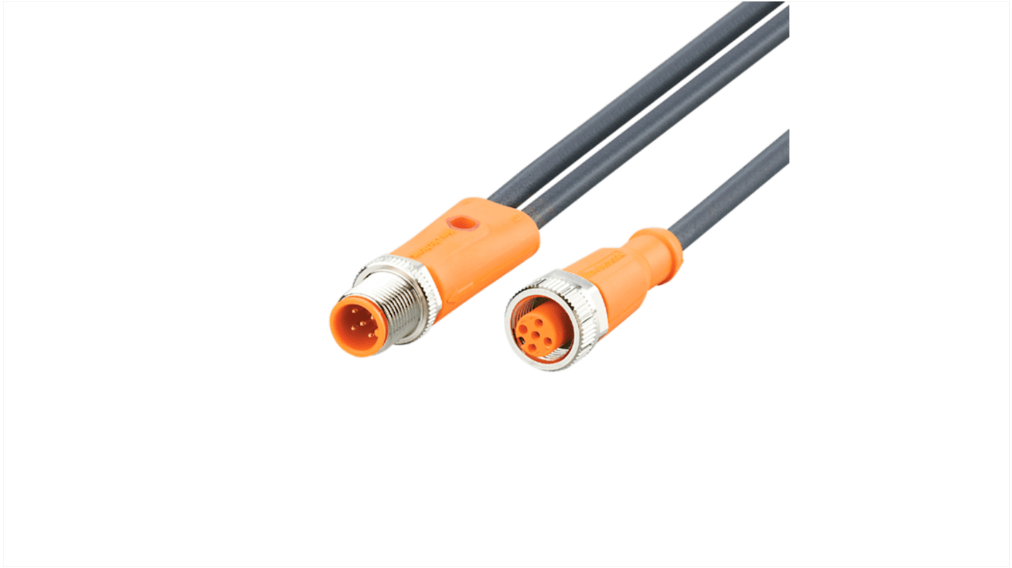 ifm electronic Straight Male 5 way M12 to Straight Female 5 way M12 Communication Cable, 300mm