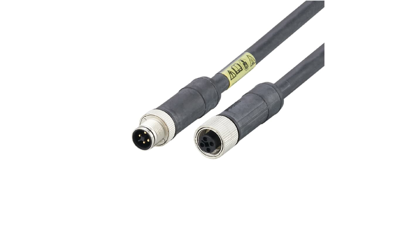 ifm electronic, Power, 5m 4 Core, Black Polyurethane PUR Power Cable