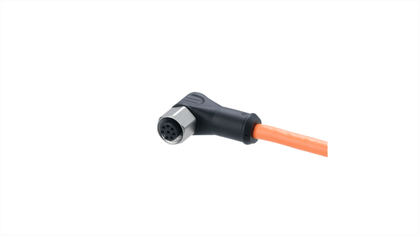ifm electronic Right Angle Female 1 way M12 to Unterminated Actuator/Sensor Cable, 3m
