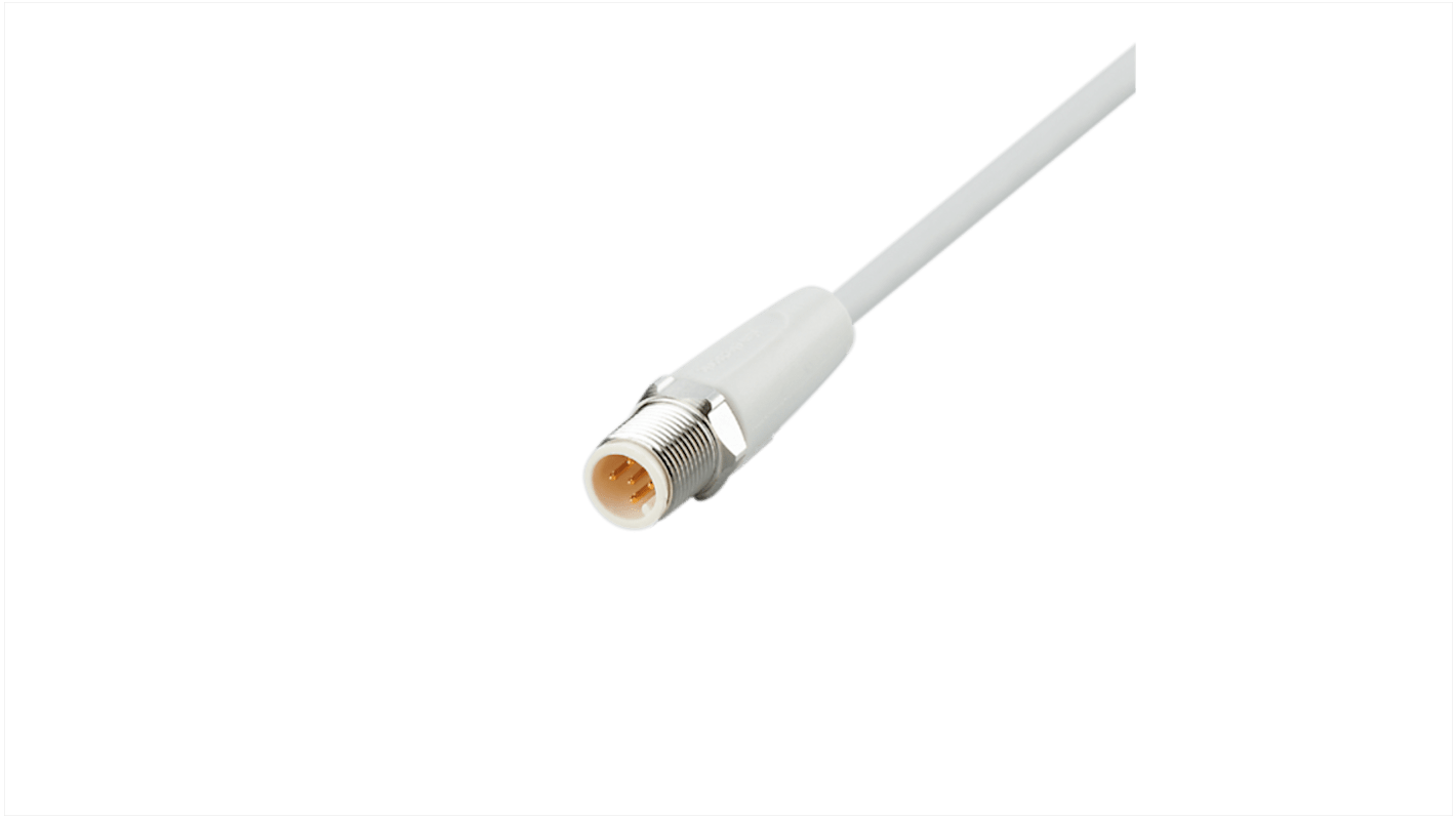 ifm electronic Straight Male 5 way M12 to Straight Male 4 way M12 Communication Cable, 2m