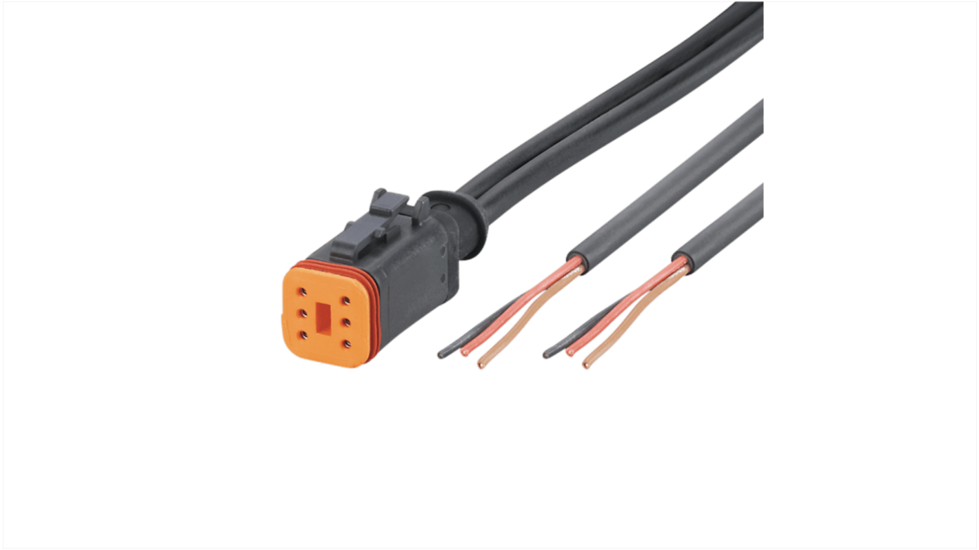 ifm electronic Straight Female 1 way Deutsch to Unterminated Actuator/Sensor Cable, 2m