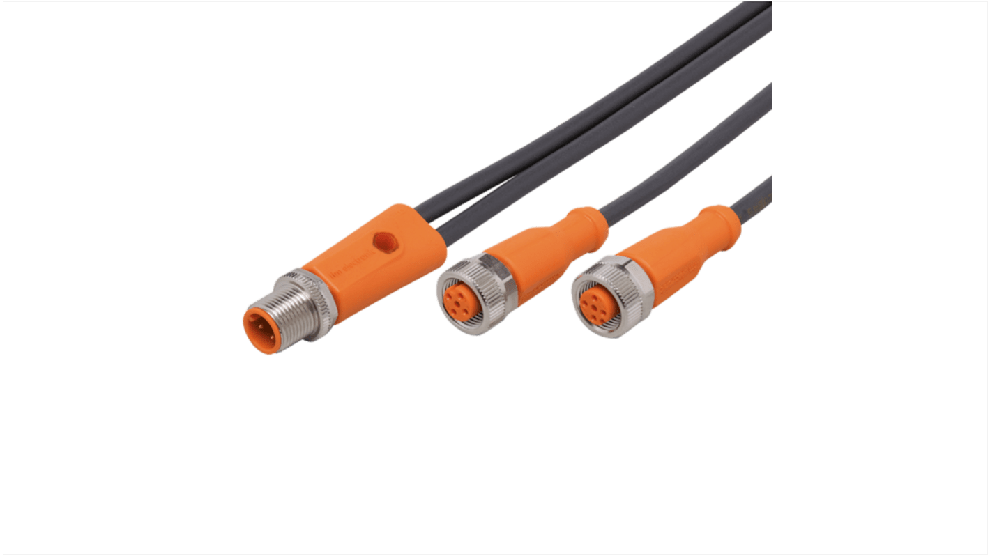 ifm electronic Straight Male 5 way M12 to Straight Female 5 way M12 Communication Cable, 300mm