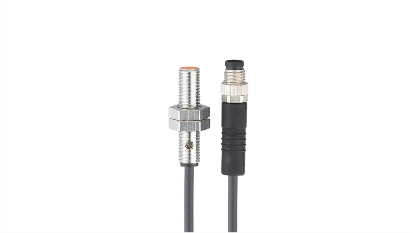 ifm electronic Inductive Threaded Barrel Proximity Sensor, M8, 1 mm Detection, PNP NO, 10 → 30 V dc