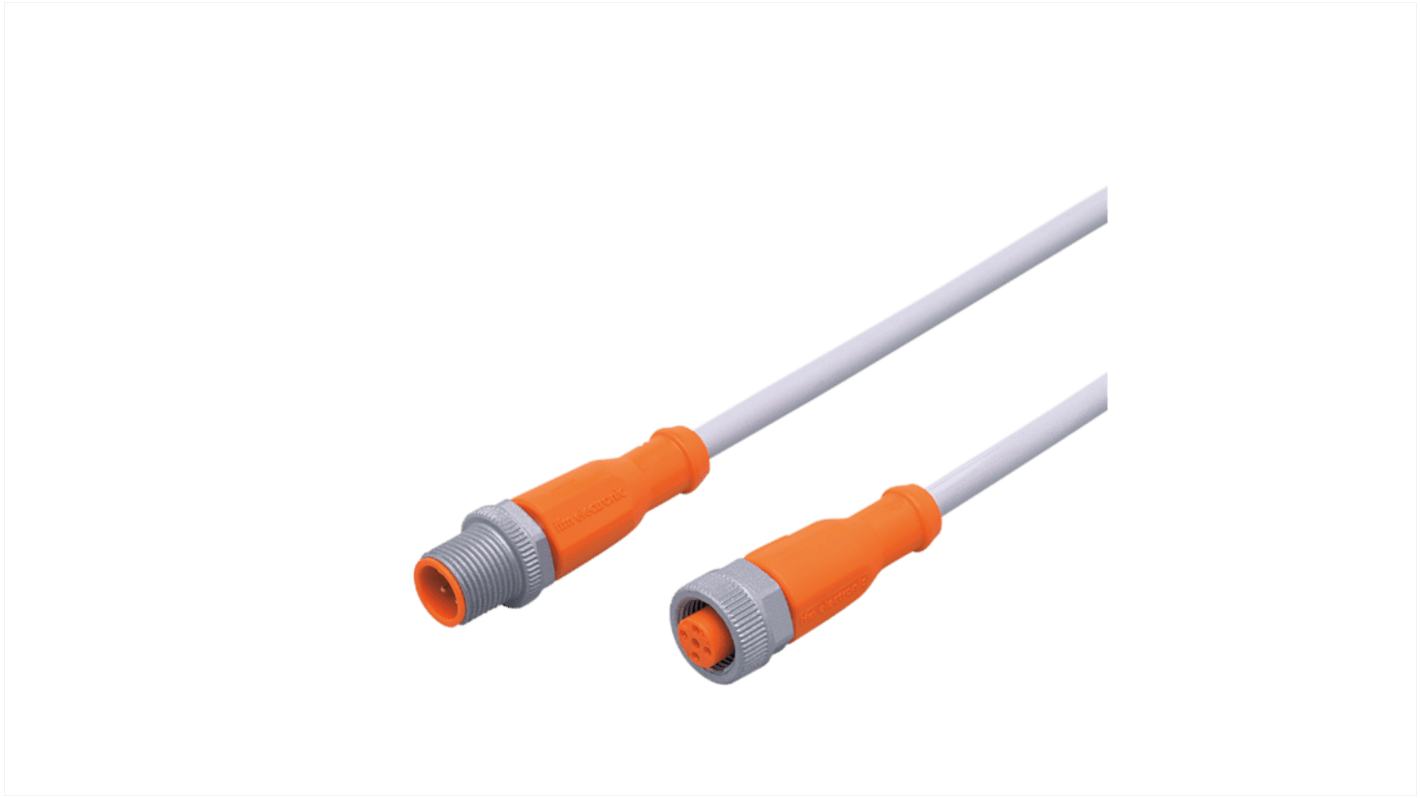ifm electronic Straight Male 1 way M12 to Straight Female 1 way M12 Sensor Actuator Cable, 1m