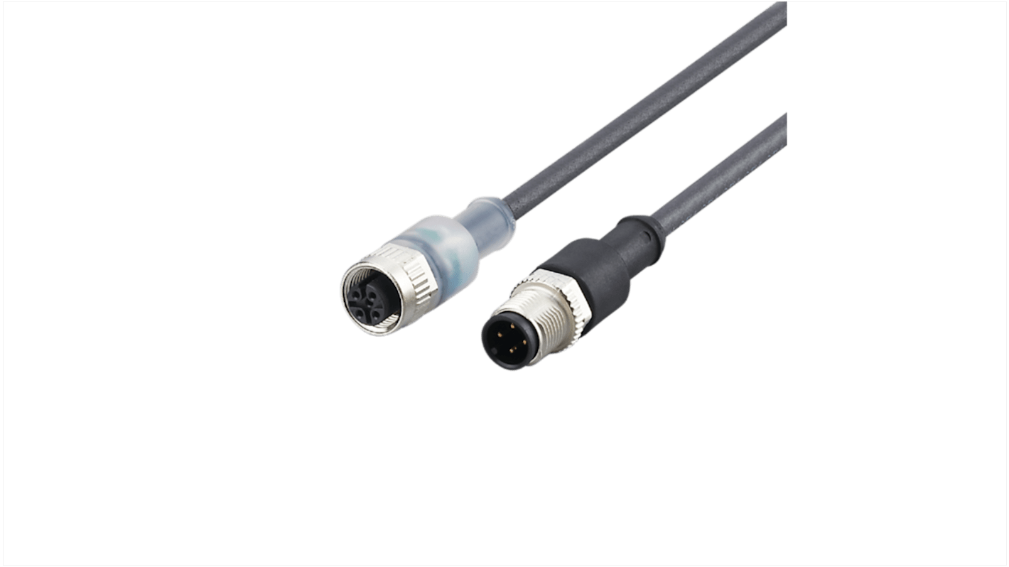 ifm electronic Straight Male 1 way M12 to Straight Female 1 way M12 Actuator/Sensor Cable, 30m