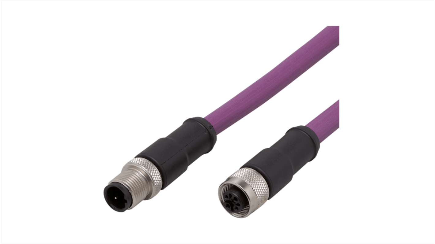 ifm electronic Straight Male 1 way M12 to Straight Female 1 way M12 Actuator/Sensor Cable, 10m