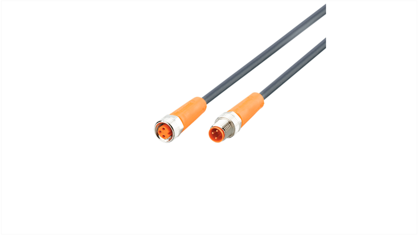 ifm electronic Straight Male 3 way M8 to Straight Female 3 way M8 Communication Cable, 7m