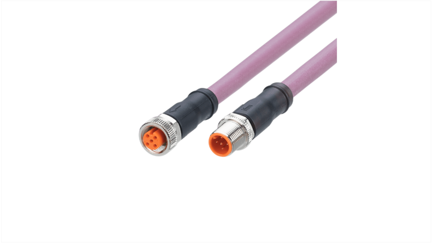 ifm electronic Straight Male 5 way M12 to Straight Female 5 way M8 Communication Cable, 500mm