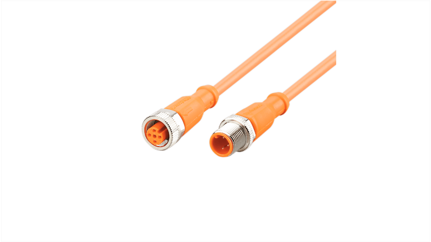 ifm electronic Straight Male 5 way M12 to Straight Female 5 way M8 Communication Cable, 300mm