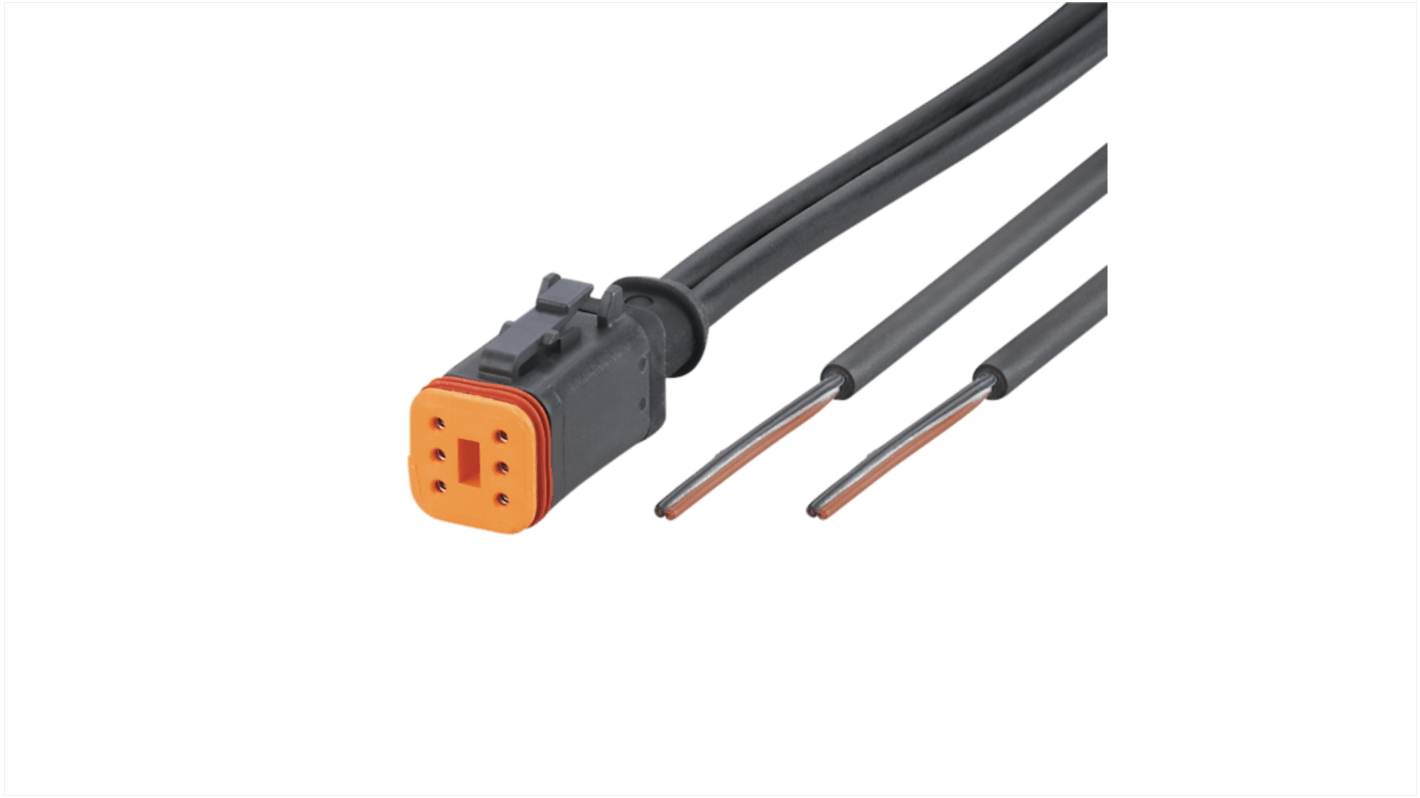 ifm electronic Lige Hun 1-Polet Deutsch til Utermineret Aktuator/sensor kabel 2m kabel