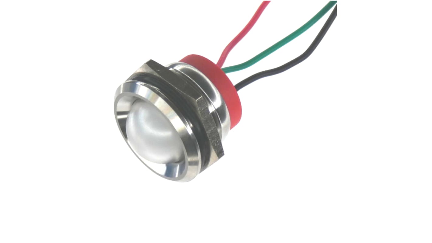 CML Innovative Technologies 绿色，红色LED面板LED, 24V, Φ22mm安装孔, 引线端接, IP67, PL22SL系列