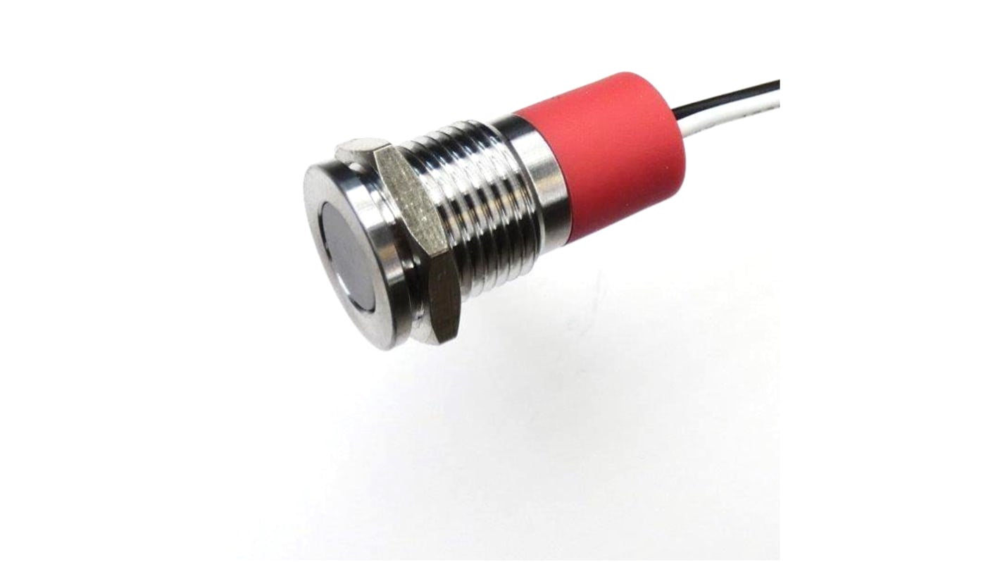 CML Innovative Technologies PL12SL Series White Panel LED, 240V, 12mm Mounting Hole Size, Lead Wires Termination, IP67