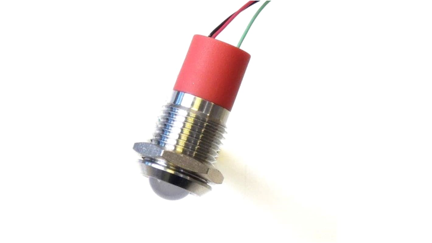 CML Innovative Technologies PL12SL Series Green, Red Panel LED, 12V, 12mm Mounting Hole Size, Lead Wires Termination,