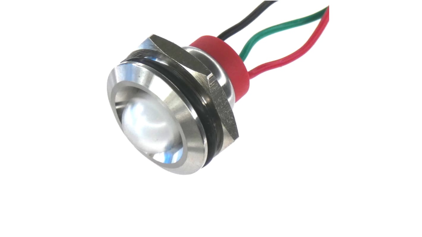 CML Innovative Technologies 绿色，红色LED面板LED, 24V, Φ19mm安装孔, 引线端接, IP67, PL19SL系列
