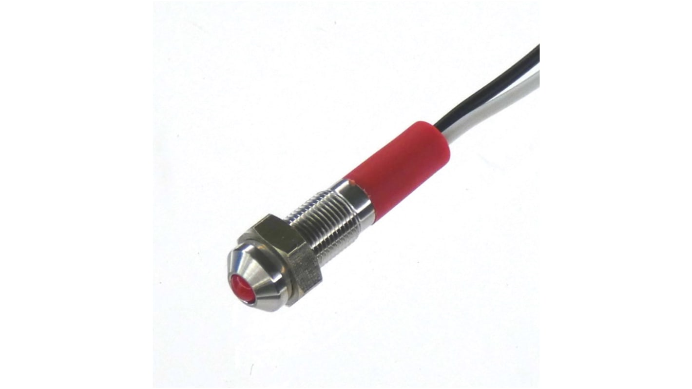 CML Innovative Technologies 红色LED面板LED, 110V, Φ6mm安装孔, 引线端接, IP67, PL06SL系列