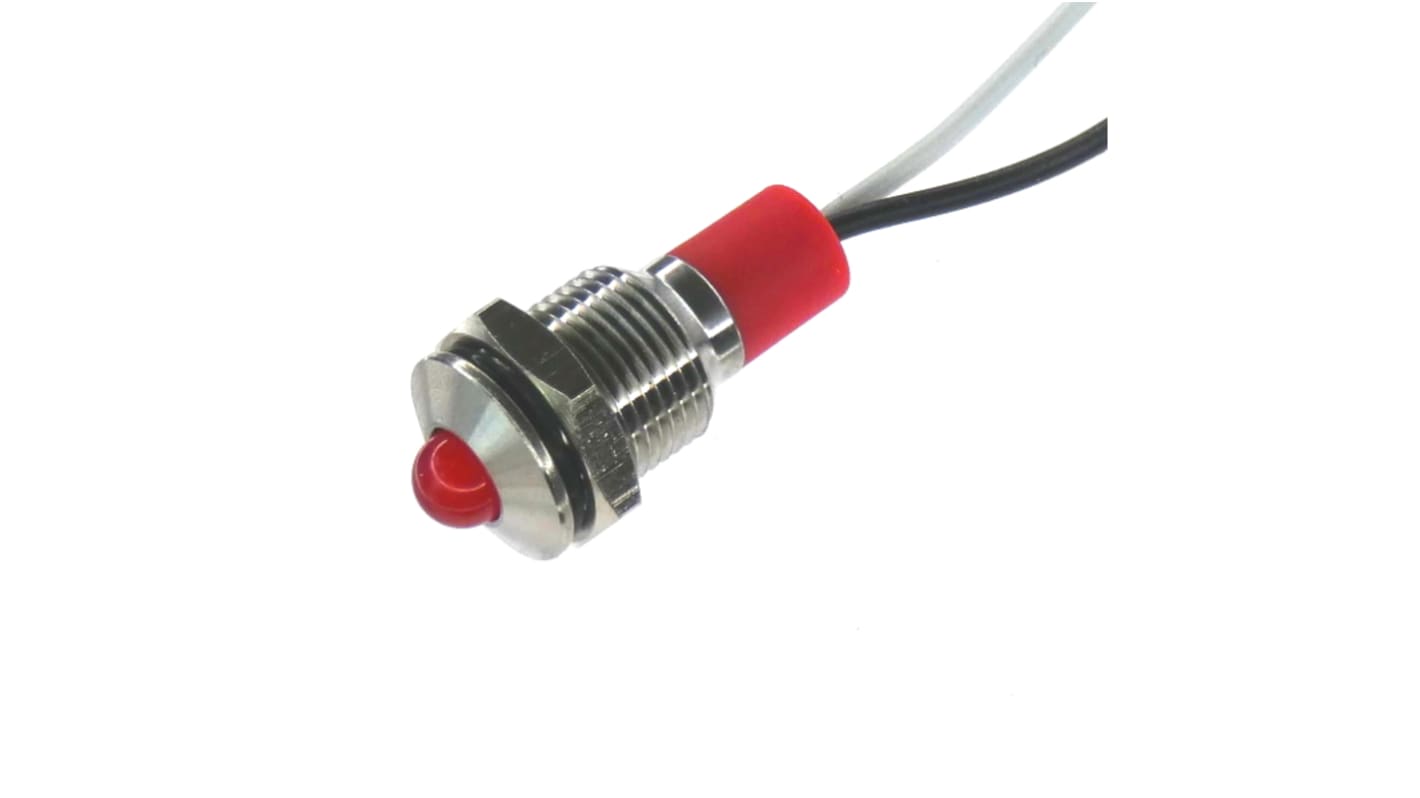 CML Innovative Technologies 红色LED面板LED, 24V, Φ10mm安装孔, 引线端接, IP67, PL10SL系列
