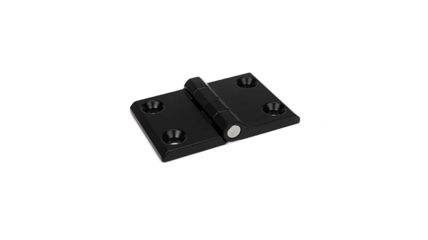 RS PRO Matt Die Cast Zinc Back Flap Hinge with a Fixed Pin, Screw Fixing, 50mm x 76mm x 11.5mm