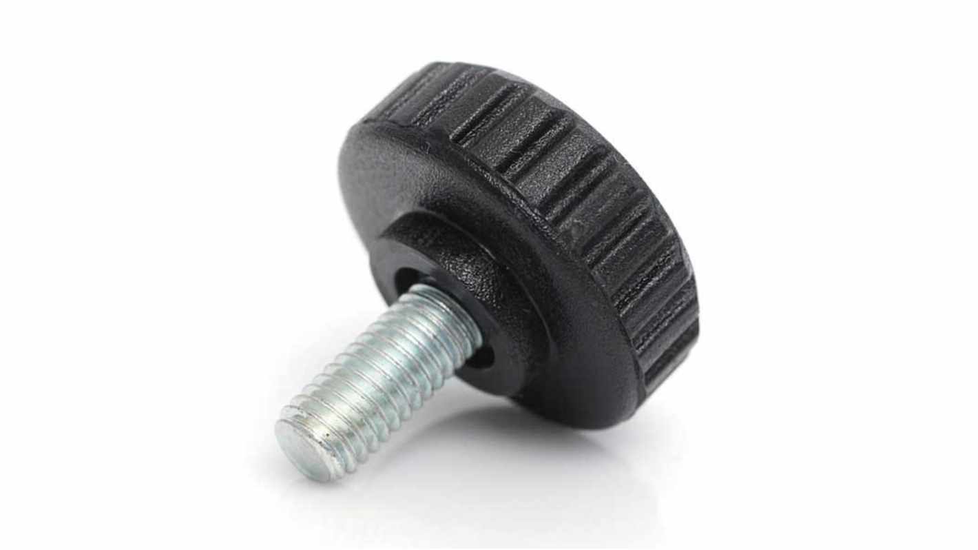 RS PRO つまみノブ 蝶ネジ, M5 x 10 直径:21mm 黒