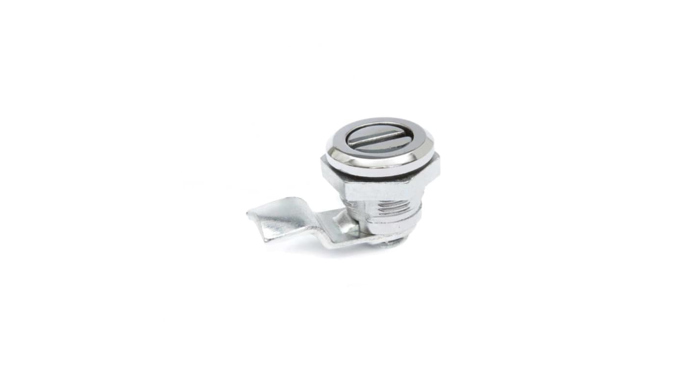 Serratura a camma in Acciaio zincato con Testa scanalata RS PRO, col. Argento, foro 22 x 14mm