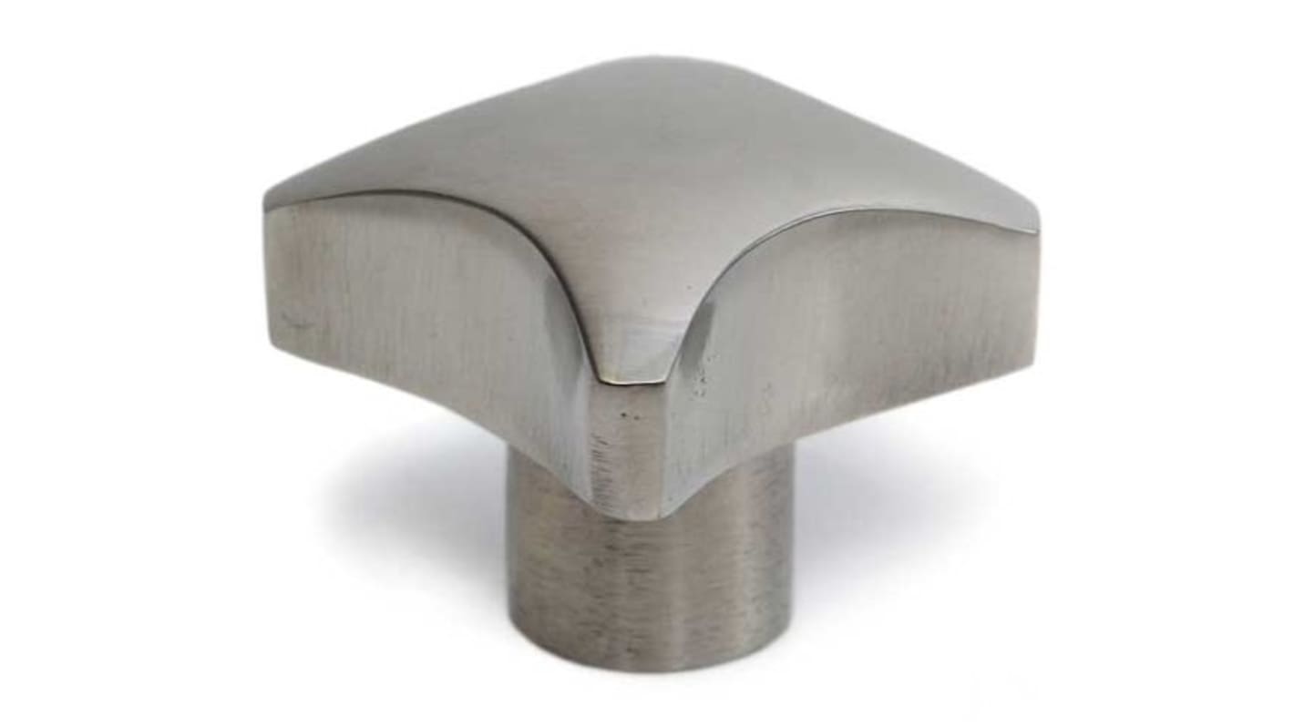 RS PRO Silver Stainless Steel 4-Arm Clamping Knob, M6, Threaded Hole