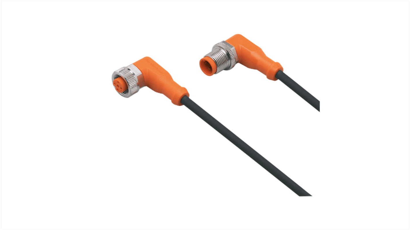 ifm electronic Right Angle Male 5 way M12 to Right Angle Female 5 way M12 Communication Cable, 2m