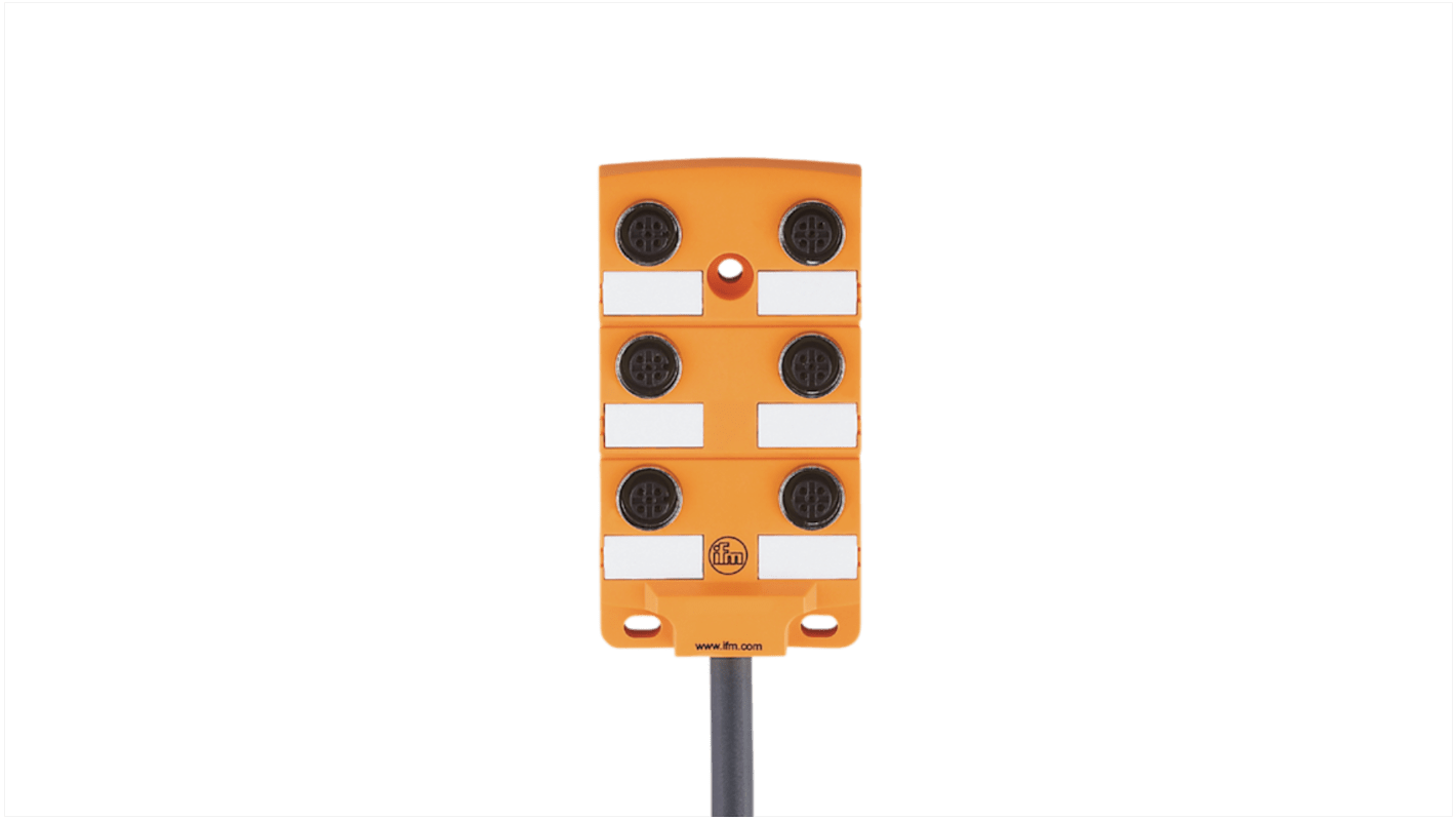 ifm electronic EBC Series Sensor Box, M12, 5m cable, 6 port