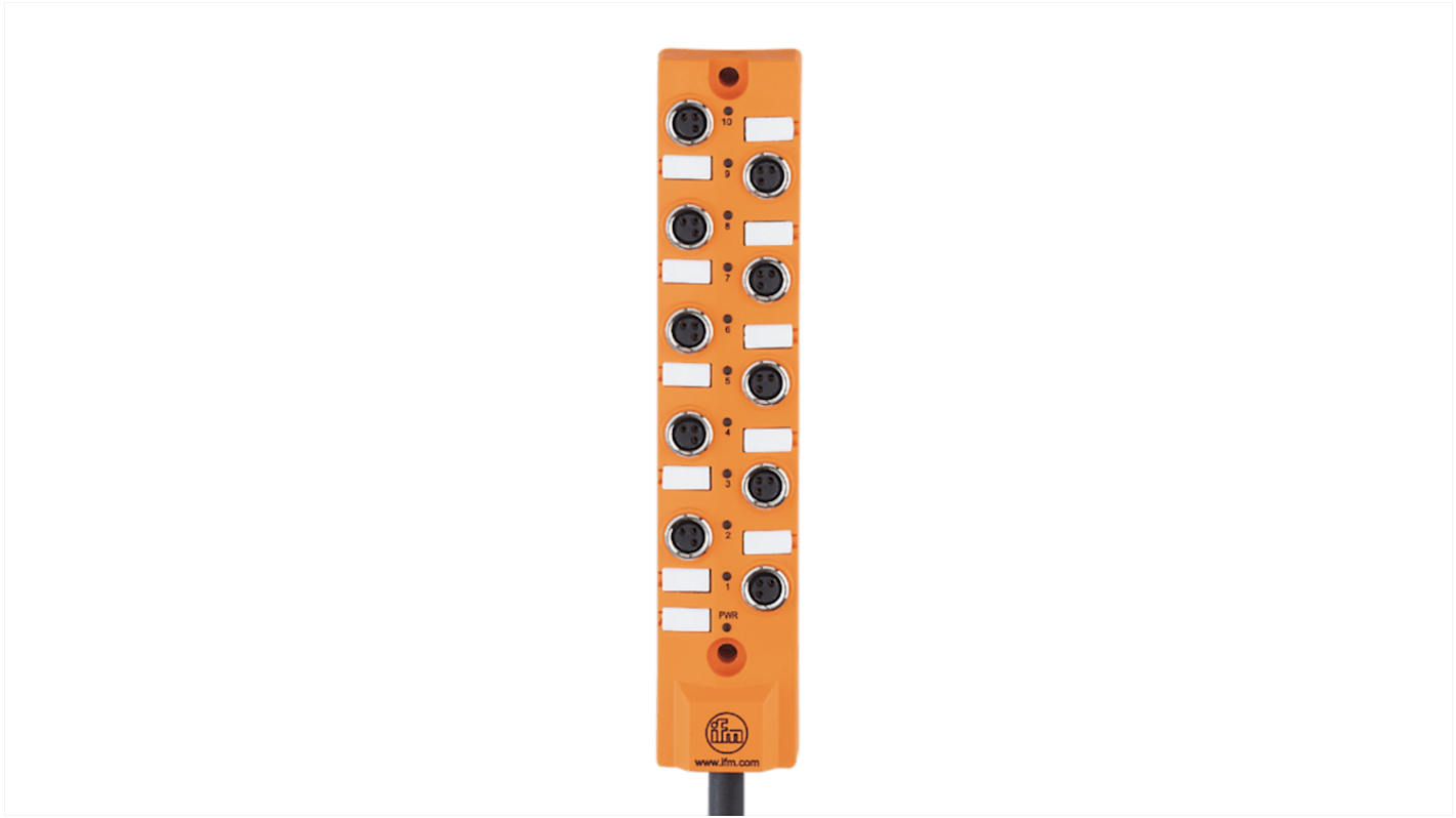 ifm electronic EBC Series Sensor Box, M8, 5m cable, 10 port