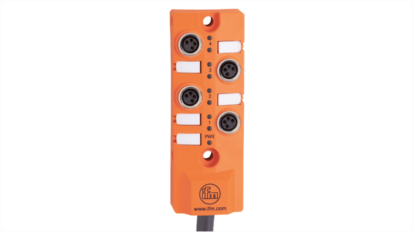 ifm electronic EBC Series Sensor Box, M8, 5m cable, 4 port