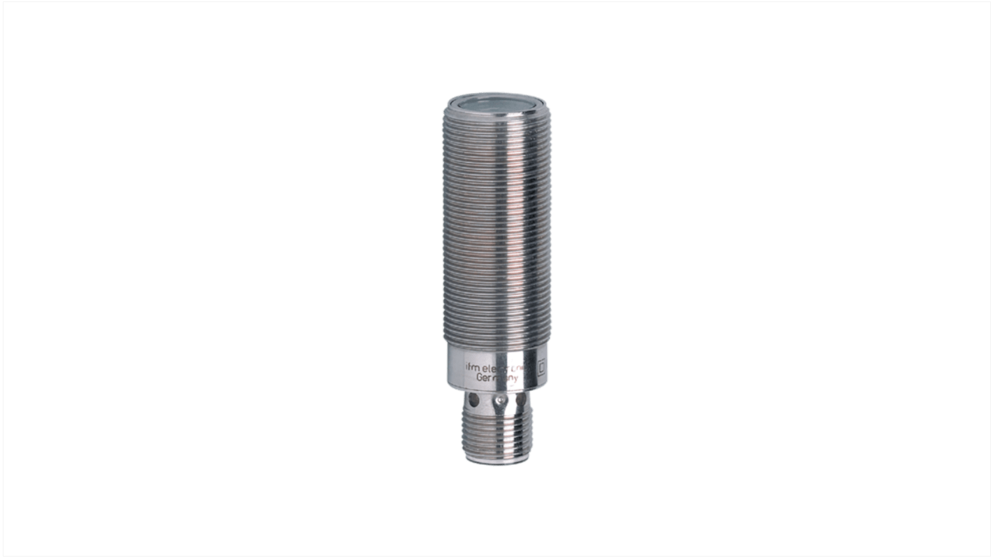 ifm electronic Through Beam Photoelectric Sensor, Cylindrical Sensor, 20 m Detection Range