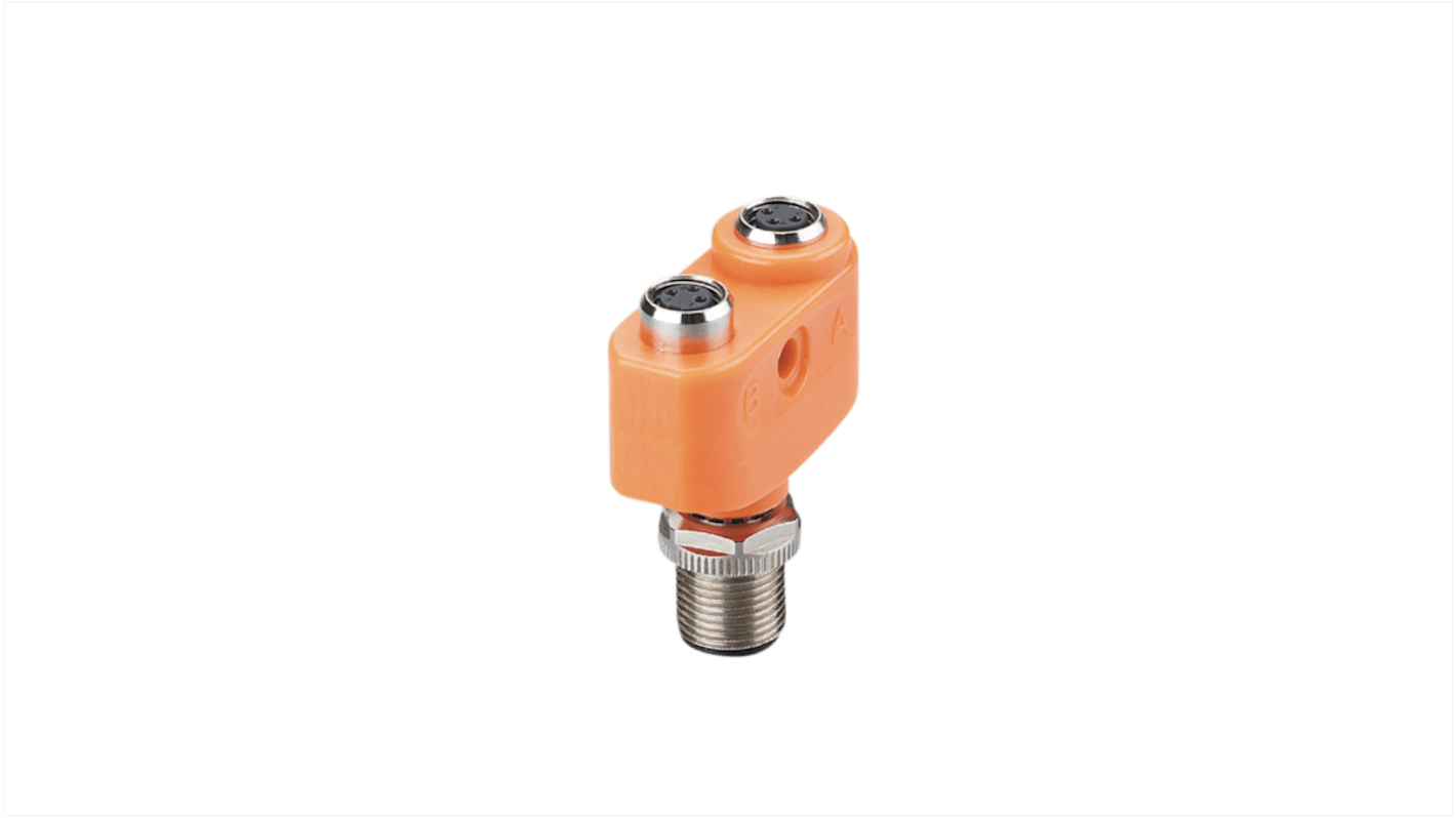 ifm electronic 1 Pole M12 Plug to 2 Pole M8 Socket Adapter