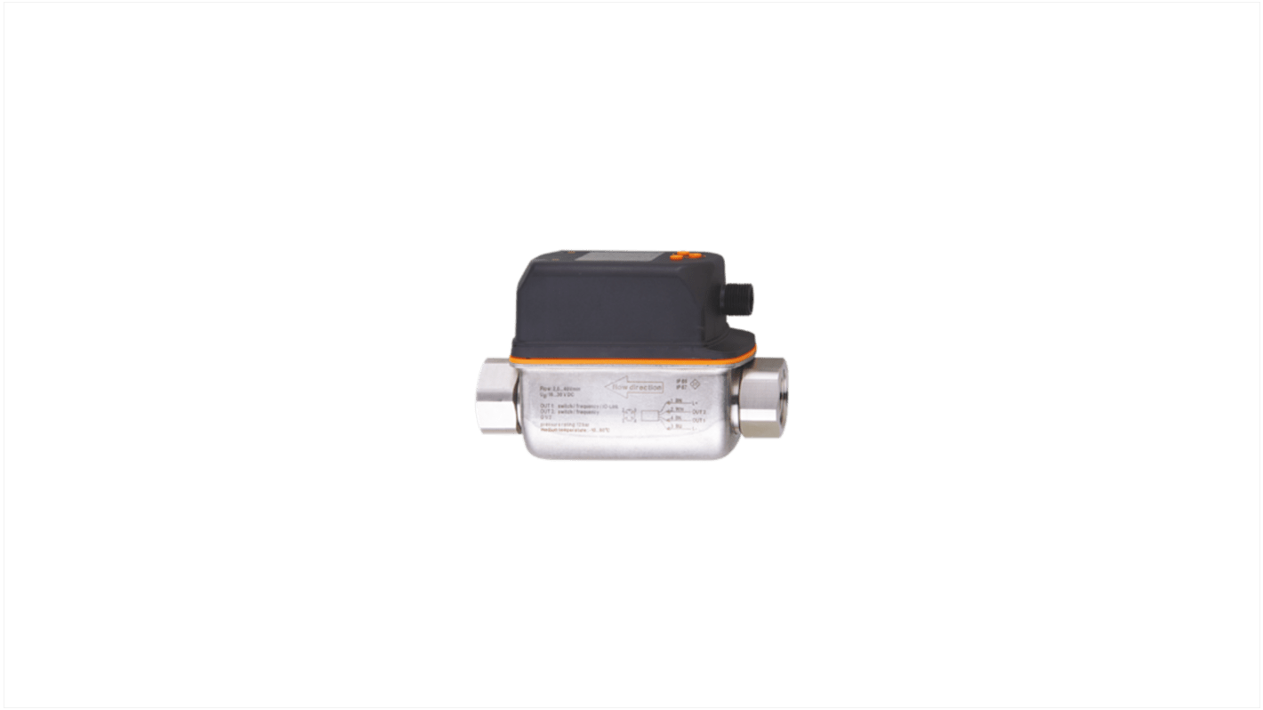 ifm electronic SV Series Flow Sensor for Coolants, Glycol Solutions, Water, 1 l/min Min, 20 L/min Max