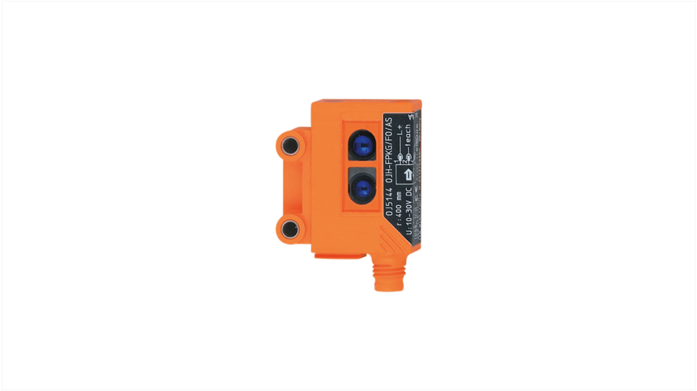 Sensore fotoelettrico Rettangolare ifm electronic, a diffusione, rilevamento 15 → 400 mm, uscita PNP