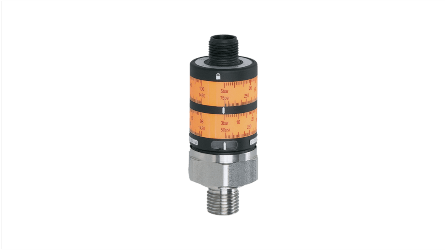 ifm electronic PK Series Pressure Sensor, 0psi Min, 1450psi Max, Digital Output, Relative Reading