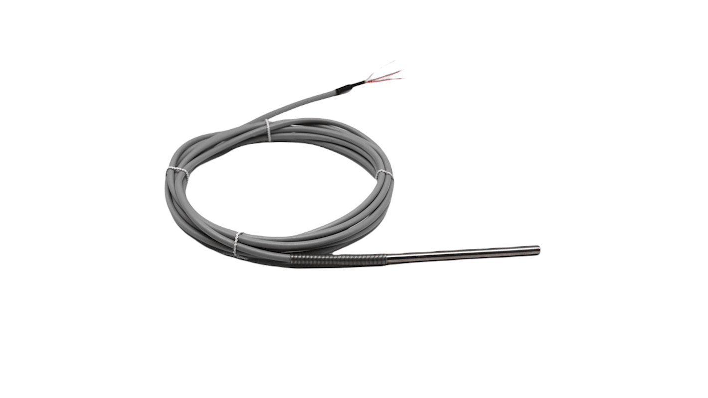 Sonda de temperatura PT100 Prosensor de 3 hilos, sonda: Ø 6mm, long. 150mm, cable de 2m, temp. -50°C → +180°C