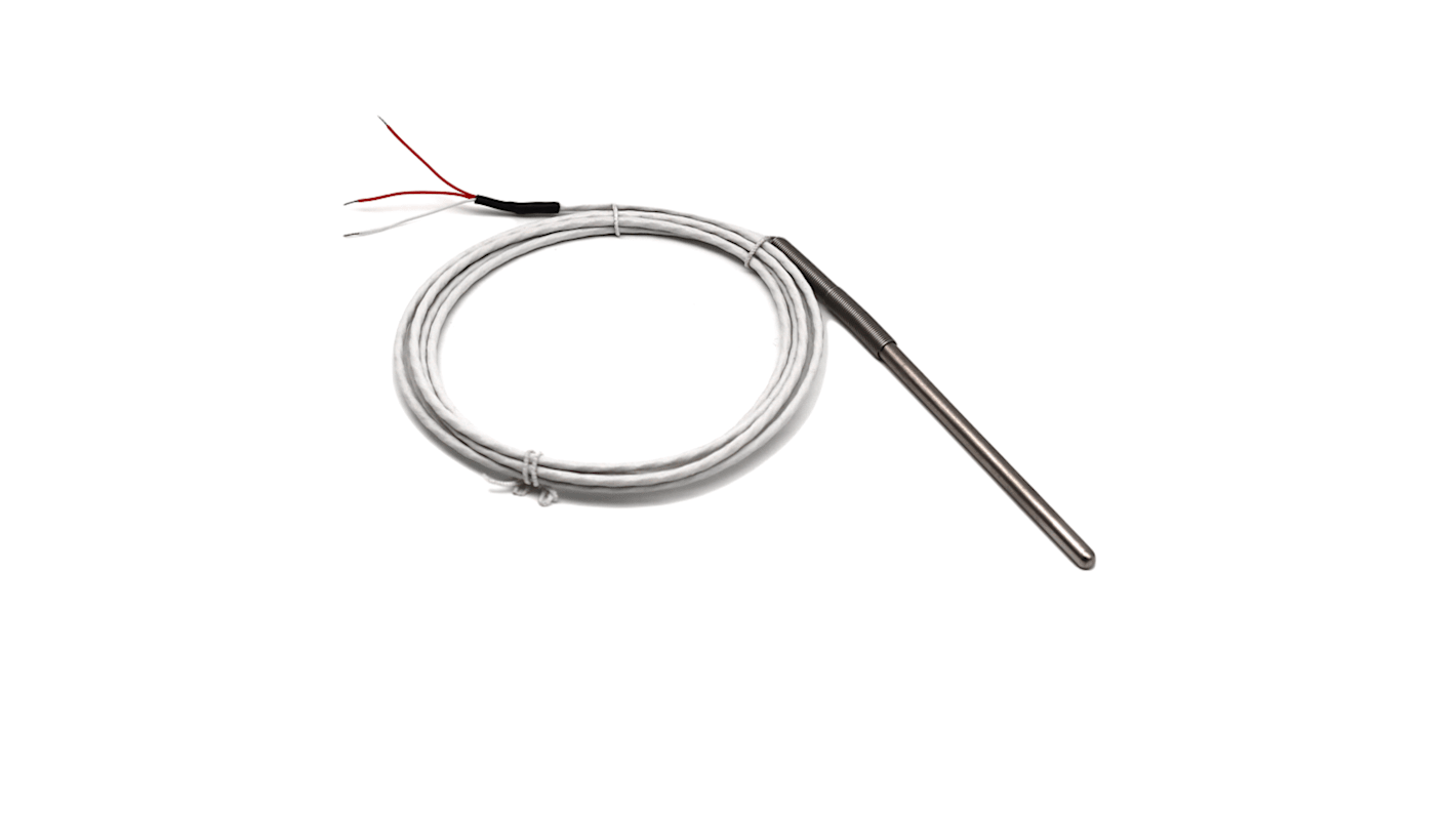 Prosensor PT100 Temperature Probe, 6mm Dia, 100mm Long, 3 Wire, Class A +250°C Max