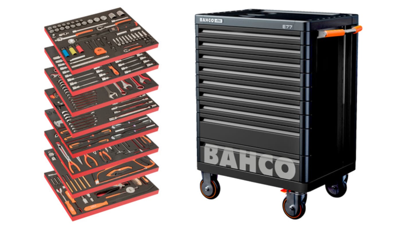 Carrello Bahco, 9 ripiani 976 x 510 x 820mm, portata max 45kg