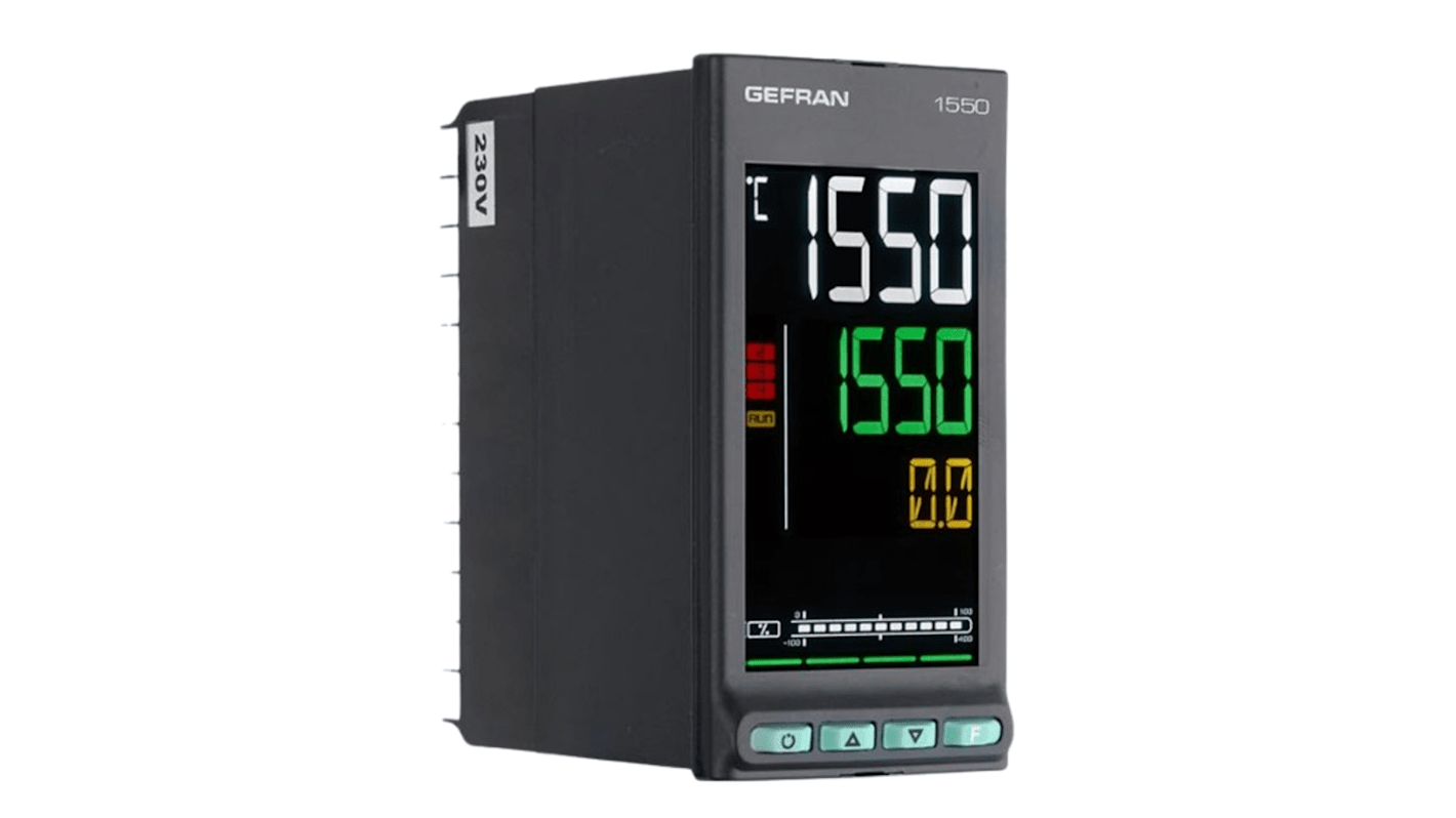 Gefran 1550 PID Temperature Controller, 48 x 96 x 80mm 1 Input Analogue, 24 V Supply Voltage PID Controller,