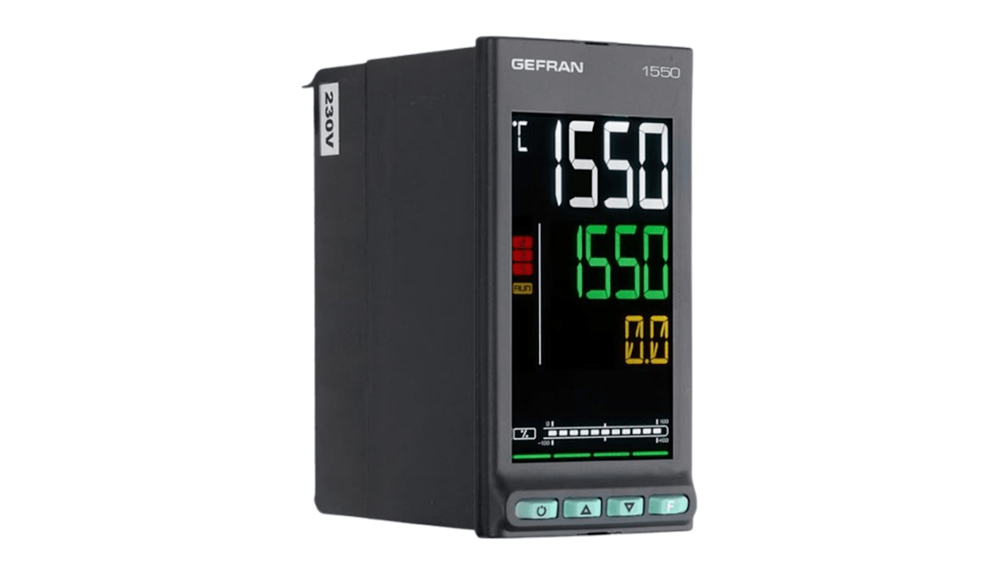 Gefran 1550 PID Temperature Controller, 48 x 96 x 80mm 1 Input Analogue, 24 V Supply Voltage PID Controller,