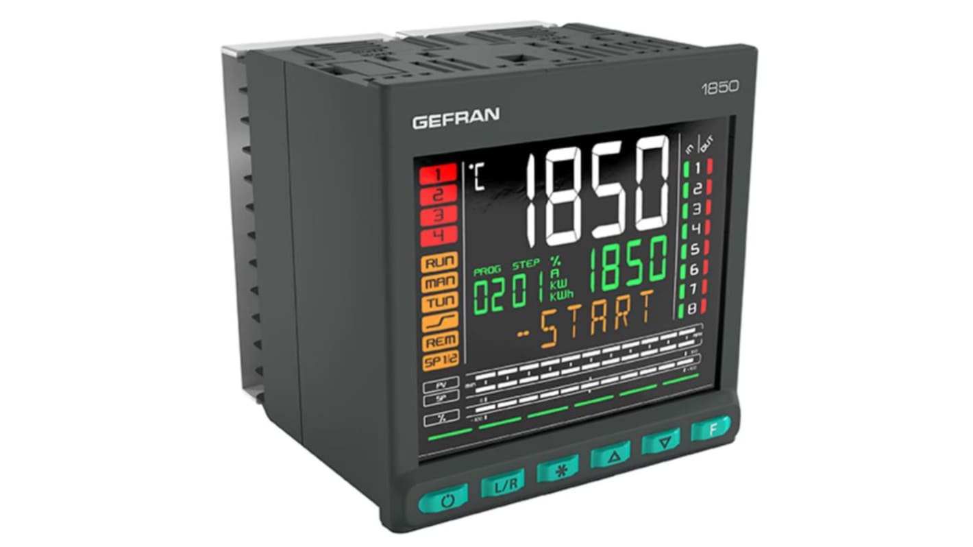 Gefran 1850 PID Temperature Controller, 96 x 96 x 80mm 4 Input, 5 Output Analogue, 24 V Supply Voltage PID Controller,