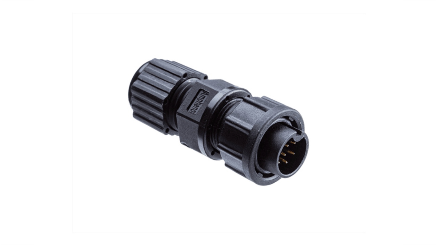 Amphenol Industrial Industrial Circular Connectors, 8 Contacts, Threaded Mount, Plug, Male, IP67, Ceres Series
