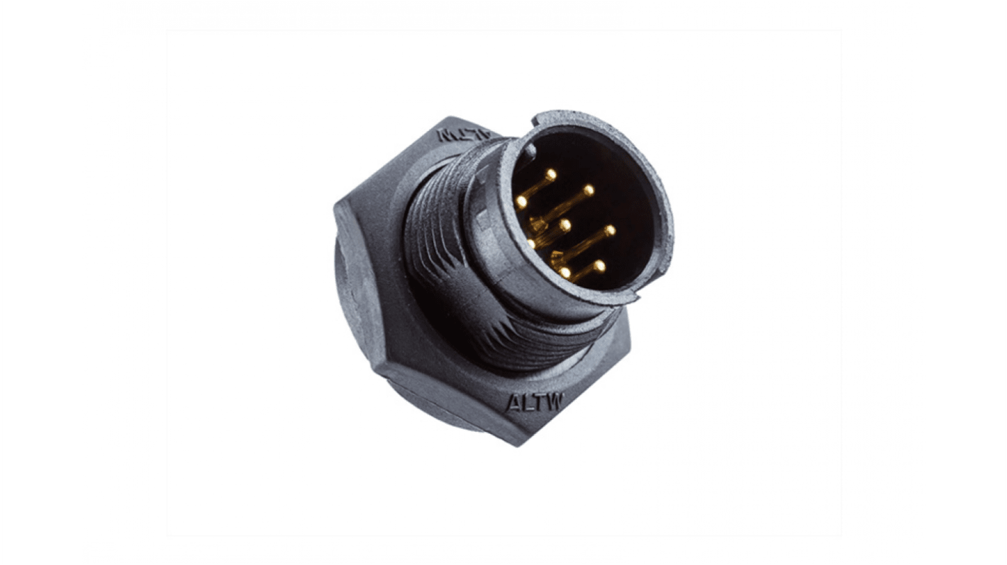 Amphenol Industrial Industrial Circular Connectors, 6 Contacts, Threaded Mount, Plug, Male, IP67, Ceres Series