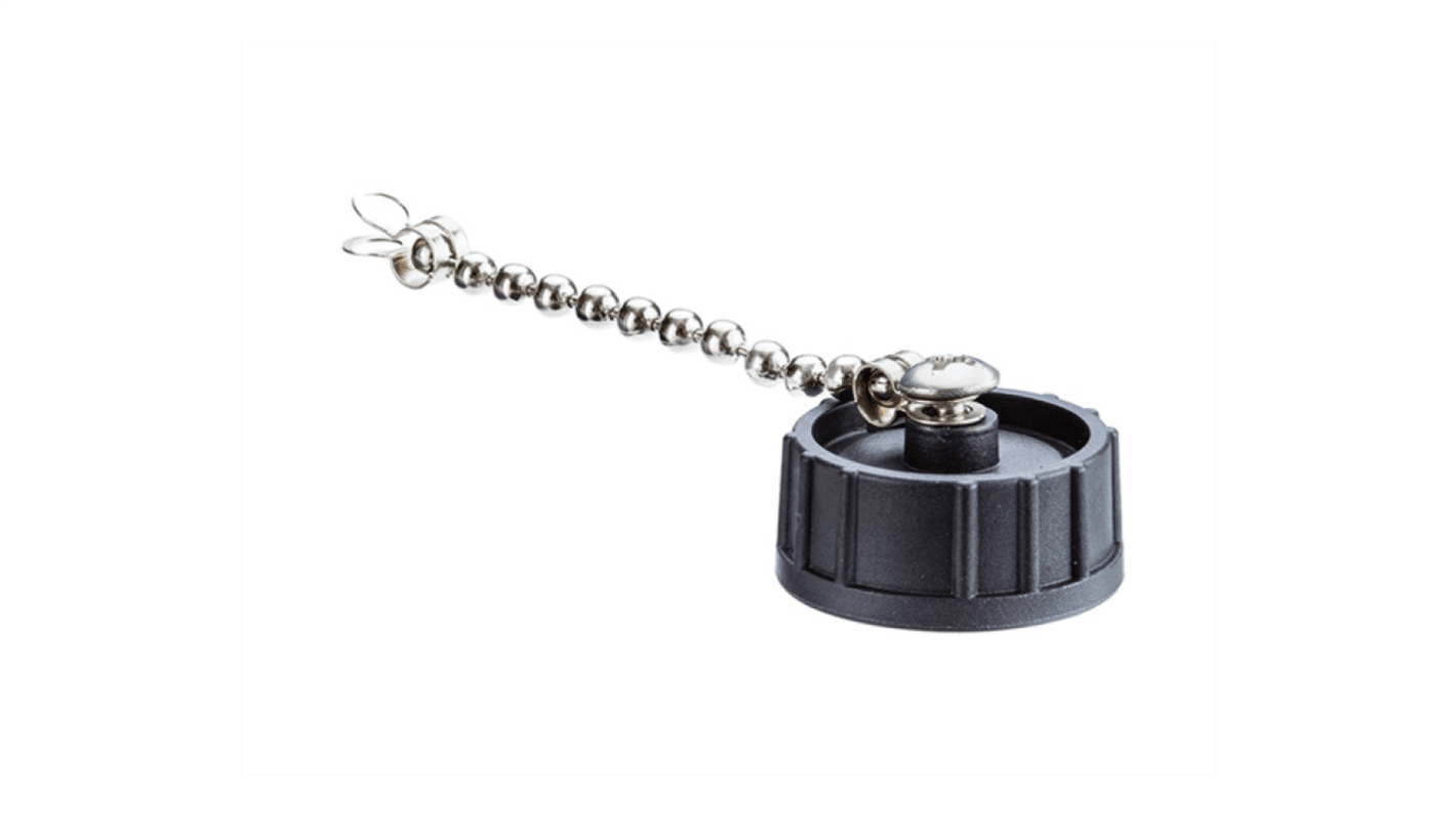 Amphenol Industrial Grey Waterproof Cap With Chain, Shell Size 22.4mm for use with Circular Connector