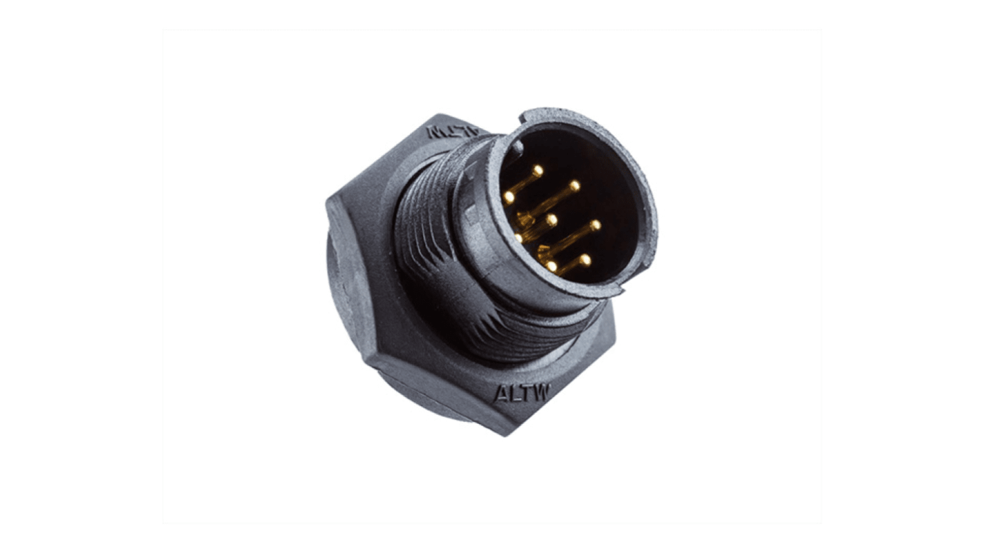Amphenol Industrial Industrial Circular Connectors, 3 Contacts, Threaded Mount, Plug, Male, IP67, Ceres Series